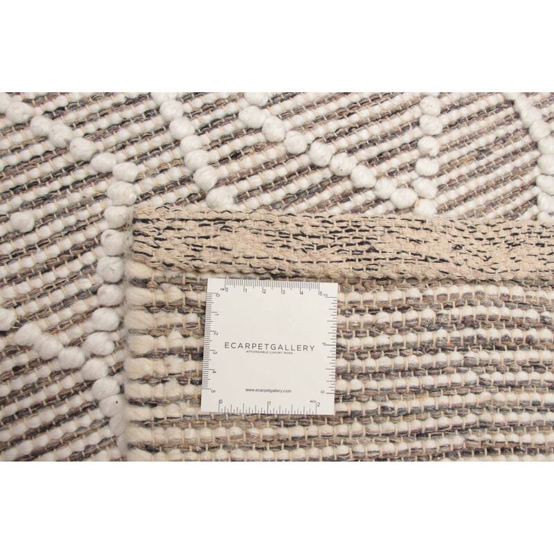 ECARPETGALLERY Braid weave Sienna Taupe Wool Rug - 5'1 x 8'0