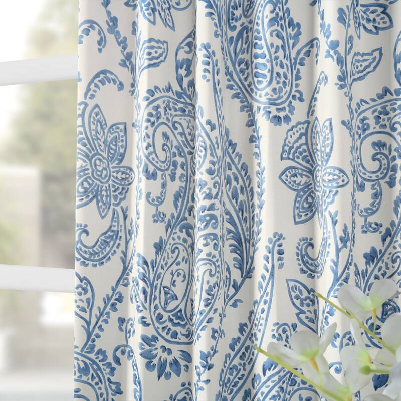Exclusive Fabrics Tea Time Room Darkening Curtain (2 Panels)