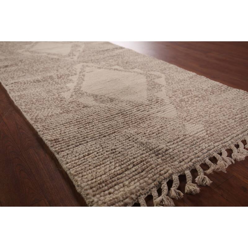 Geometric Moroccan Oriental Accent Rug Handmade Wool Carpet - 2'9"x 5'4"