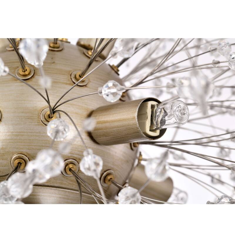 Liria 8-Light Brushed Silver-ish Champagne Beads Firework Chandelier