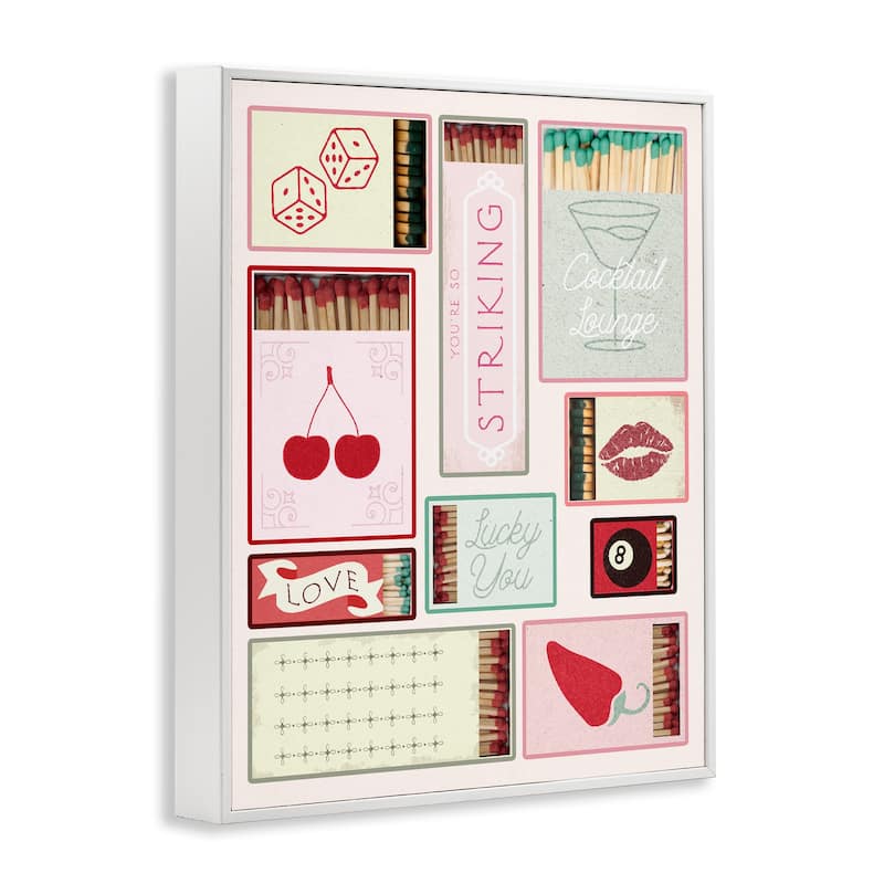 Stupell Trendy Glam Matchboxes Framed Giclee Art Design By Lil' Rue