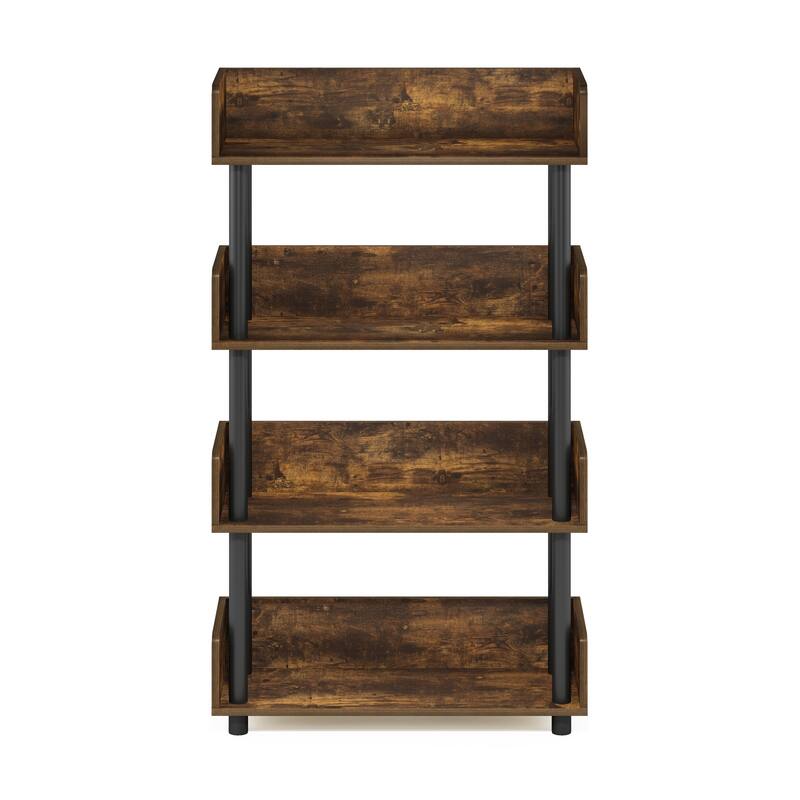 Furinno Turn-N-Tube 4-Tier Toolless Freestanding Multipurposes Display Rack, Espresso