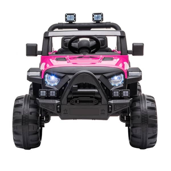 slide 2 of 24, 12V Motorized Off-Road Kids Car with 2.4G Remote Control, LED Lights, and Suspension Rose Red