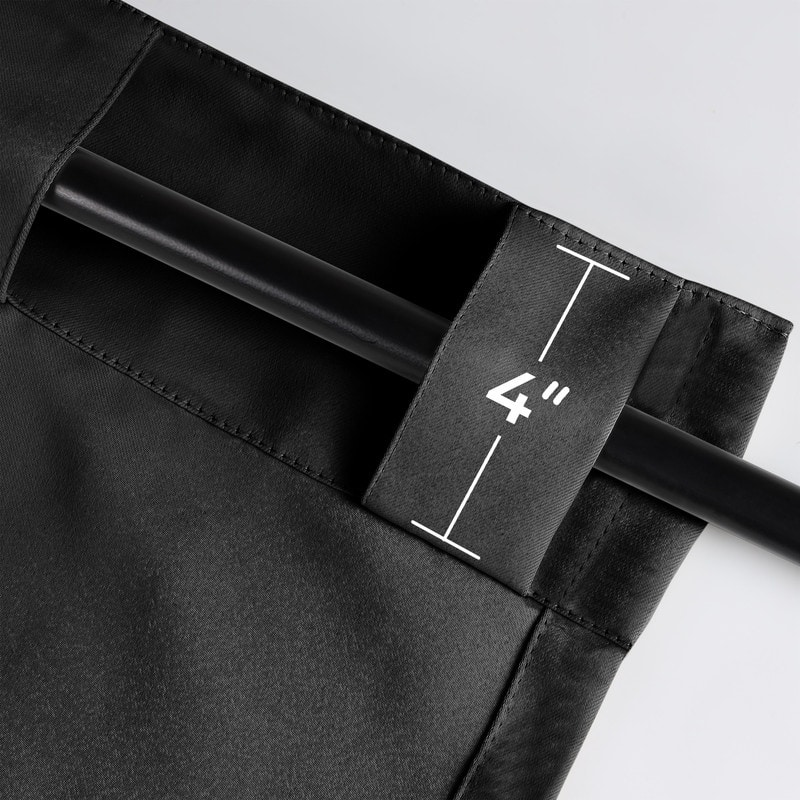 Superior Solid Machine Washable Room Darkening Blackout Curtains with Back Tabs, Set of 2