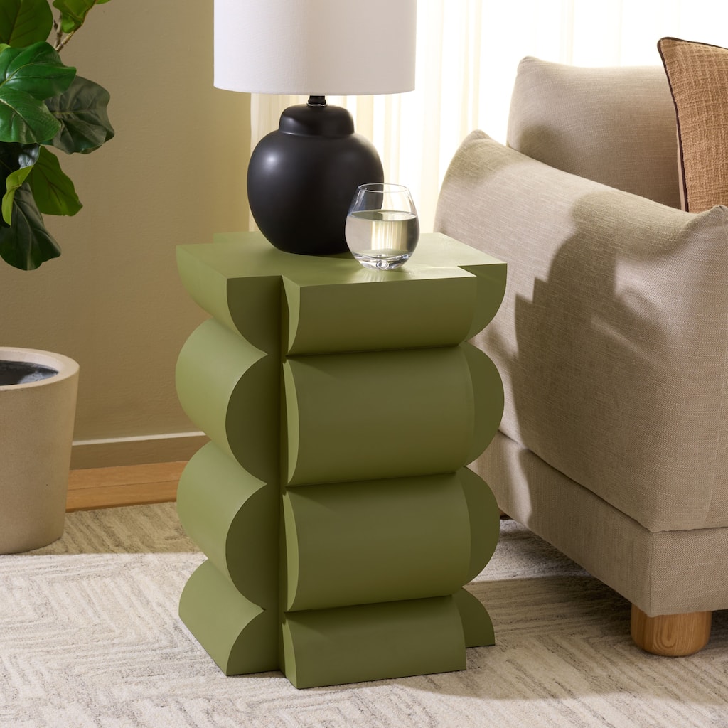 SAFAVIEH Lappell Solid Wood Sculptural Accent Table - 16"W x 16"D x 22"H
