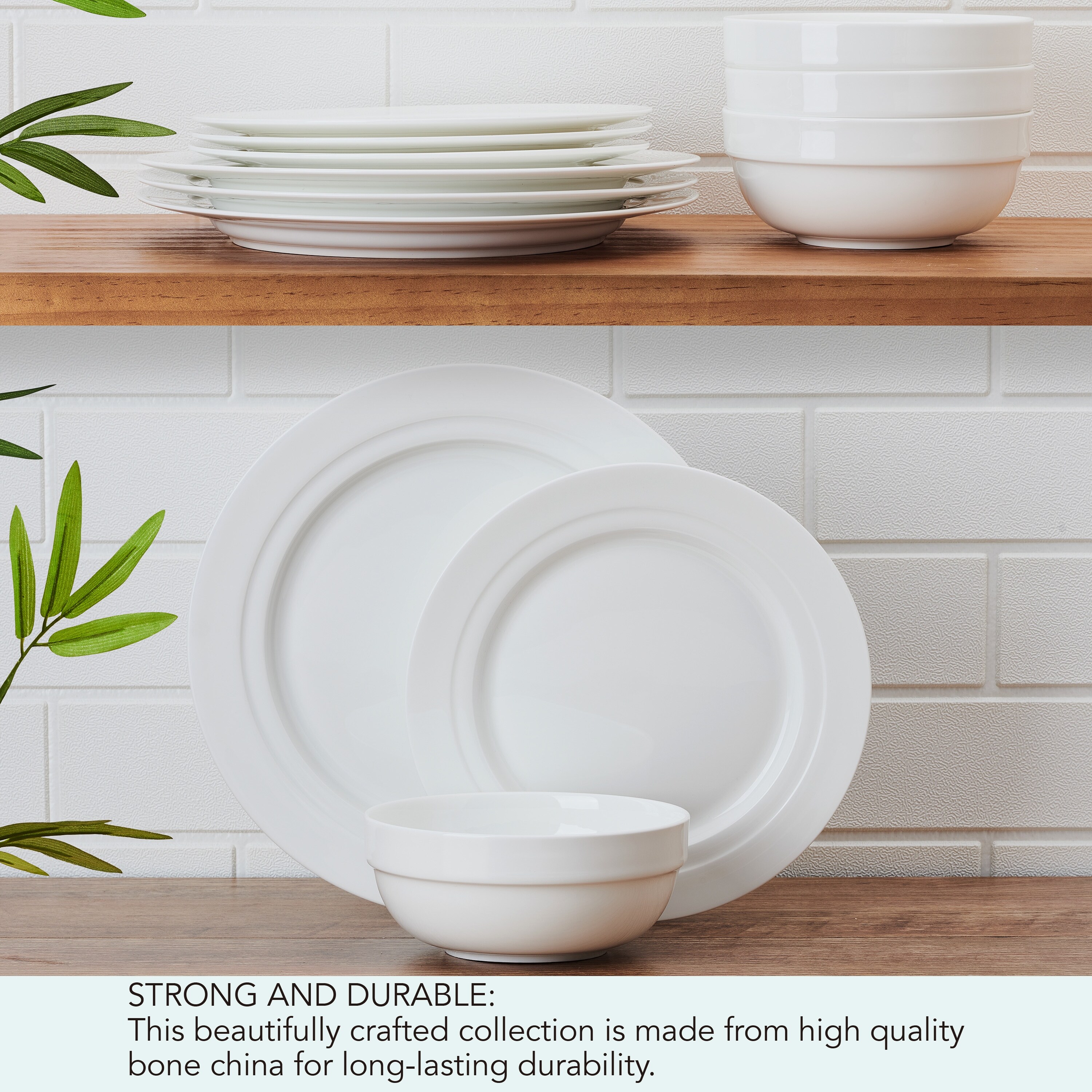 Mikasa Bentlee 12PC Dinnerware Set Service for 4 White 12 Piece
