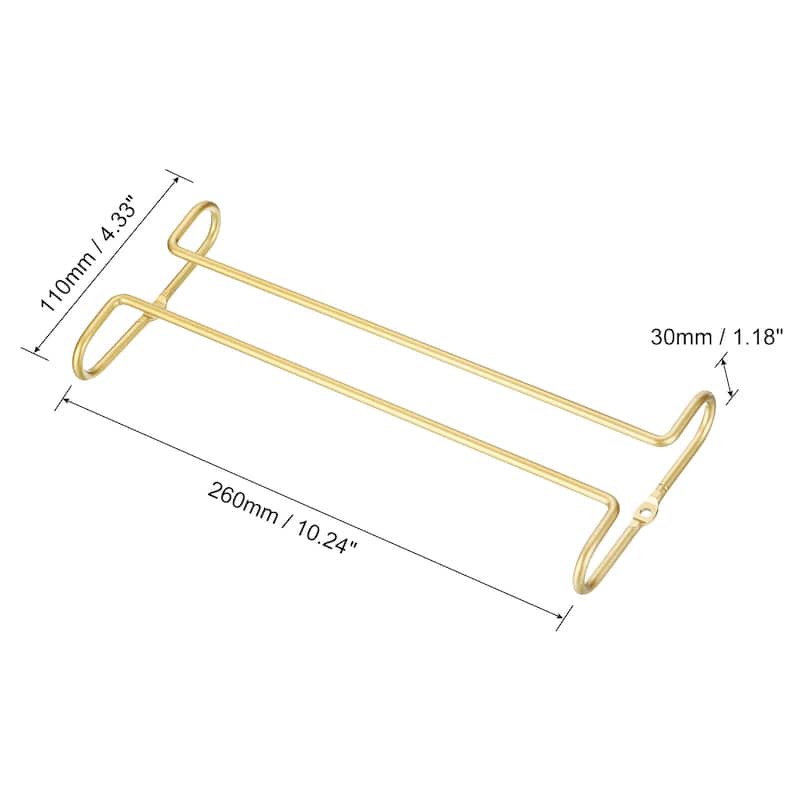 10.24 Inch Wine Glass Holder, Stainless Steel Wine Glass Rack - Gold - 1pcs