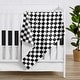 preview thumbnail 2 of 3, Sweet Jojo Designs Black/White Gingham Checkered Plaid Boy, Girl, Unisex/Gender Neutral Baby Receiving Security Swaddle Blanket