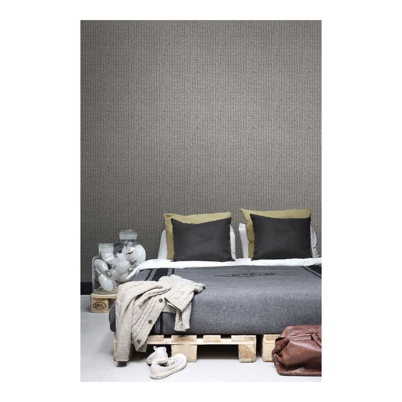 ESTA Home Hart Taupe Chevron Fabric Wallpaper - 20.5 x 396 x 0.025