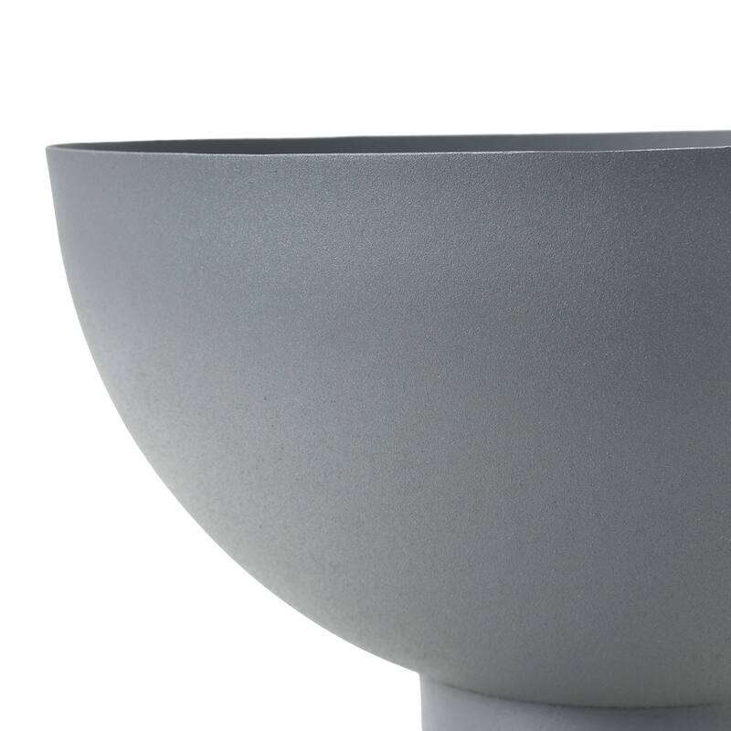 Decorative Metal Footed Bowl, Grey
