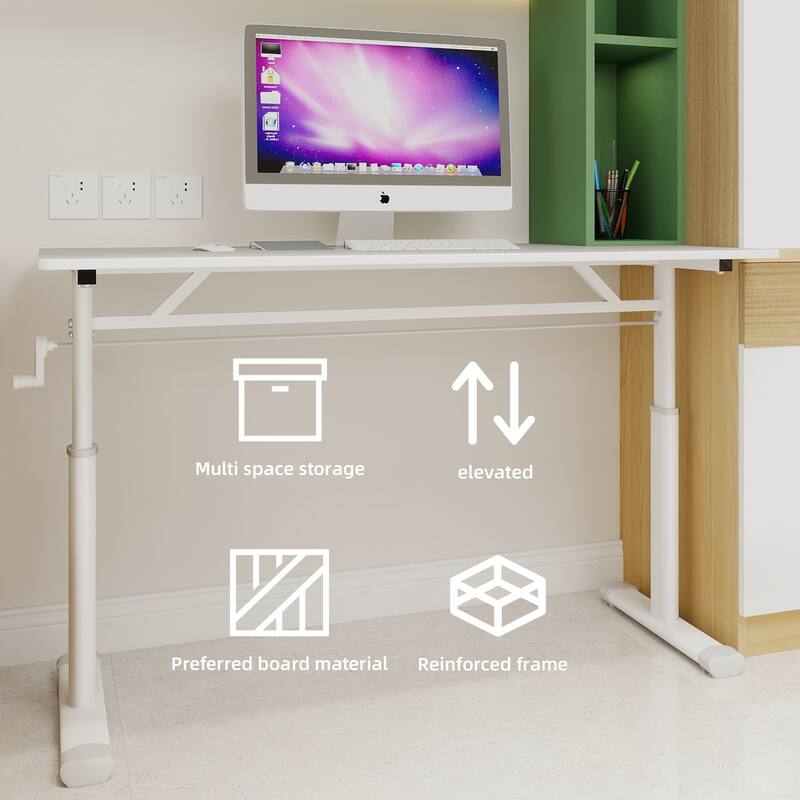 Adjustable Study Desk for Kids & Adults - Height-Adjustable, Multi-Purpose Home/Office Desk, Compact Design