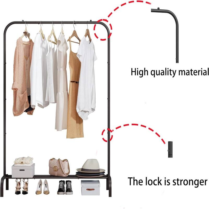 Garment Rack with Bottom - 15.74"D x 39.37"W x 61.33"H