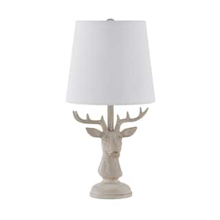 18"H Brown Resin Deer Table Lamp With Shade - 9" x 9" x 18"