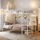 preview thumbnail 13 of 22, Versatile Design Twin over Full Metal Bunk Bed with Ladder and Wardrobe White
