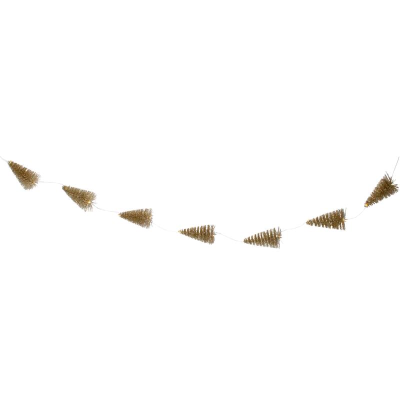 6.75' LED Lighted B/O Mini Sisal Tree Christmas Garland - Warm White Lights