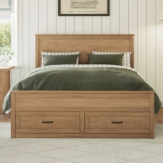 Modern Queen Size Wood Storage Bed Frame with 6 Drawers - Bed Bath ...