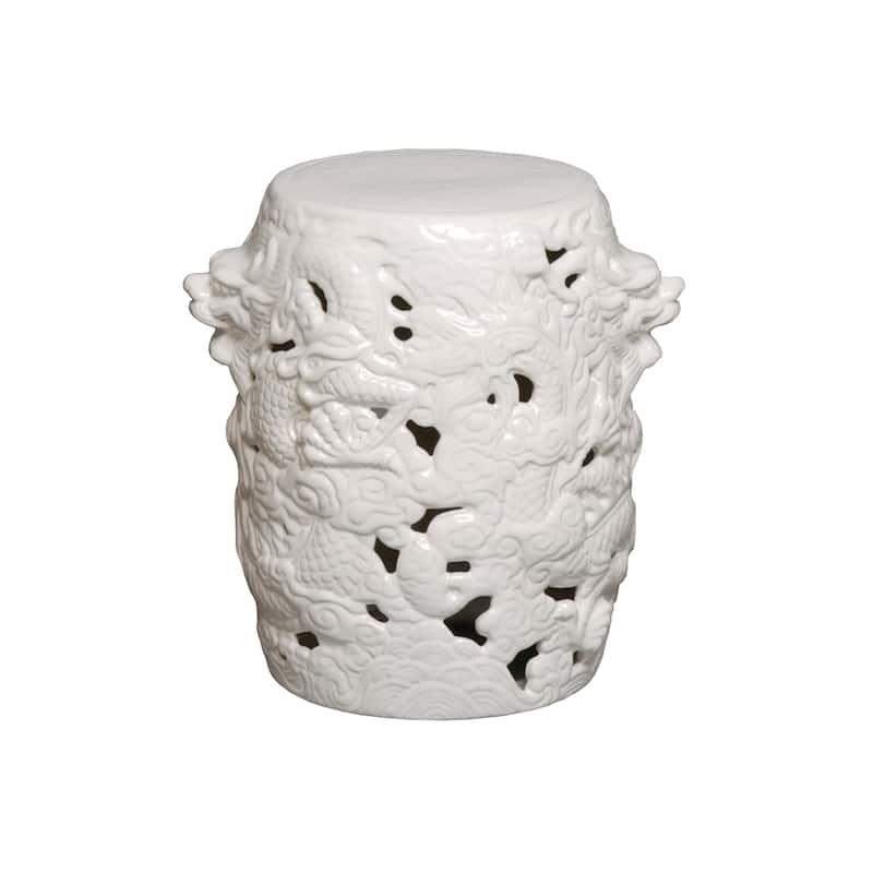Dragon Stool - White - Medium - Ceramic