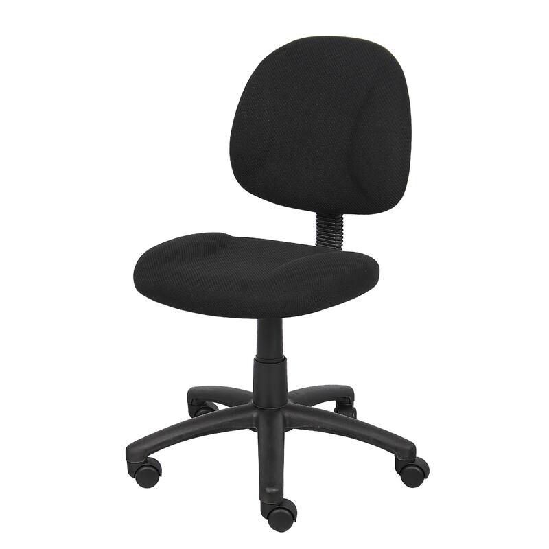 Jea Swivel Posture Chair, Contoured Seat and Back, Black Tweed, Wheels