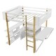 preview thumbnail 14 of 37, Stylish Design Full Size Solid Wood Loft Bed Kids Bed with Built-in Storage Cabinet and Cubes, Foldable desk