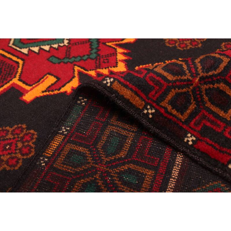 ECARPETGALLERY Hand-knotted Teimani Black, Red Wool Rug - 3'6 x 6'4