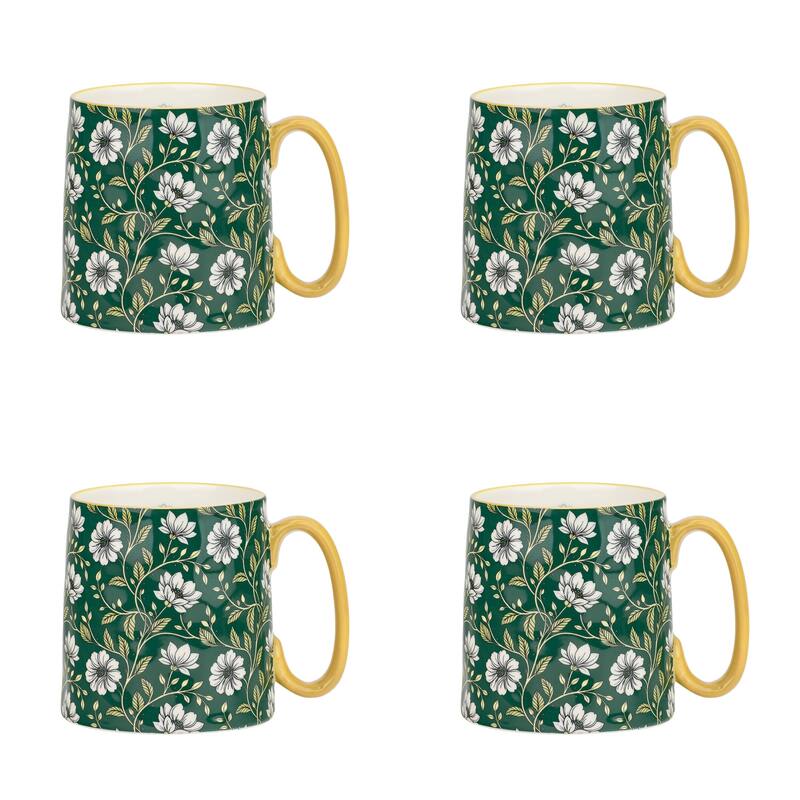 10 Strawberry Street Bella Flora Mugs, Set of 4