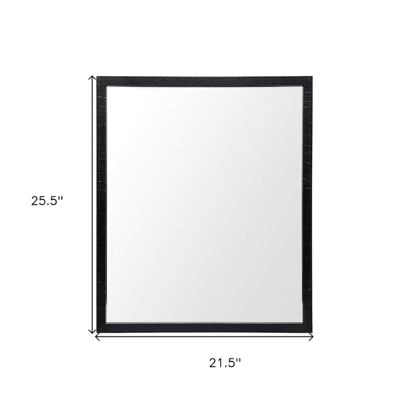 HomeRoots 26" Black Framed Bathroom Vanity Mirror - 21.50 in. x 25.50 in. x 1.75 in.