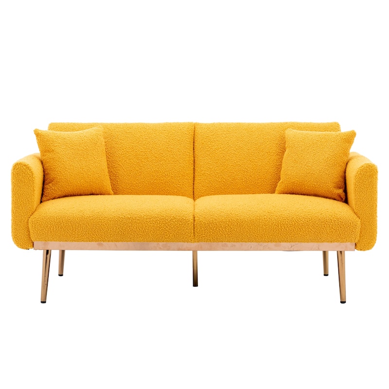 Velvet Sofa , Accent sofa .loveseat sofa with metal feet - Mustand