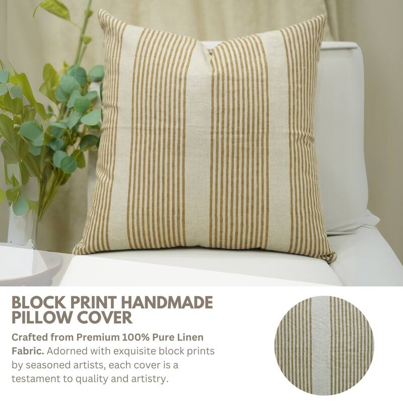 Fabdivine Polka Dots Grey Pure Linen Cushion Cover Soft, 12x20 Inches Handmade Block Print Bedroom or Farmhouse Décor, Shivri