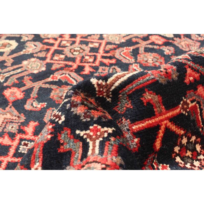 ECARPETGALLERY Hand-knotted Andelz Dark Navy Wool Rug - 2'9 x 9'0