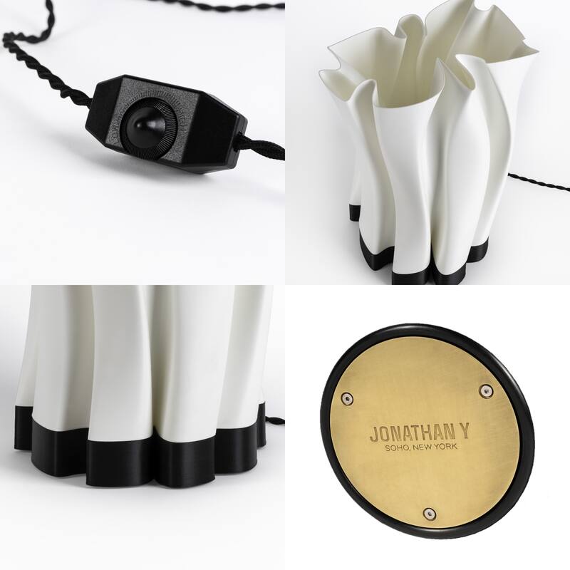 Flame 13.5" Modern Bohemian Plant-Based PLA 3D Printed Dimmable LED Table Lamp, by JONATHAN Y