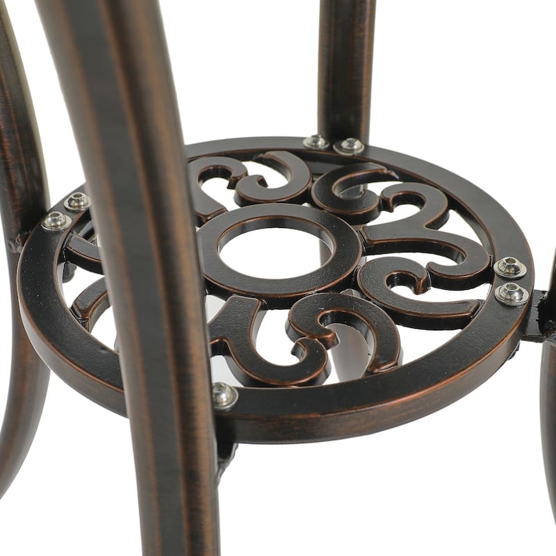 Clihome Cast Aluminum Patio Terrace Dining Table with Umbrella Hole