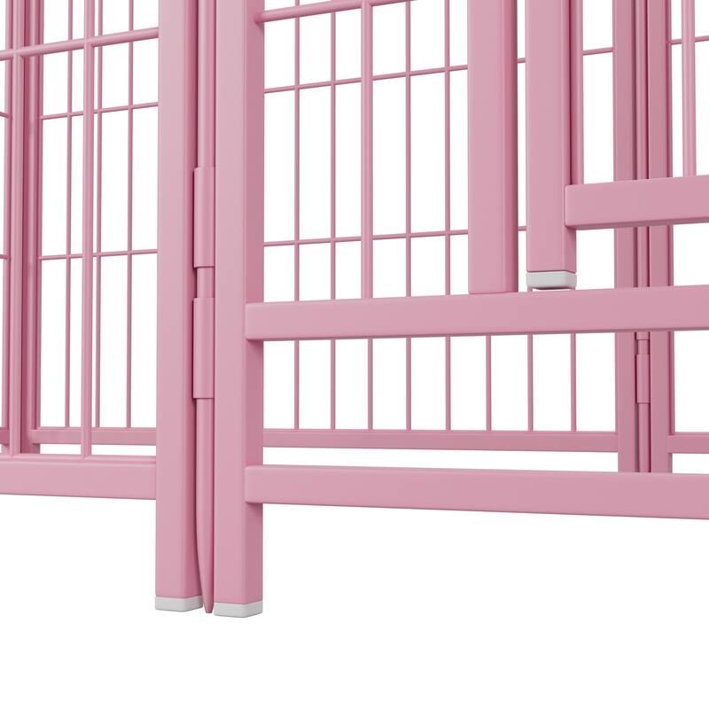 Dog Playpen 32 inch 8 Panels Metal Dog Pen Pet Dog Fence with Doors, Heavy Duty Dog Fence Puppy Pen Foldable Pet Exercise Pen