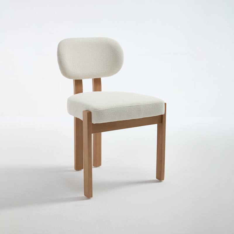 Wooden Dining Chairs Set of 2, Modern Fabric Upholstered Dining Room Chair