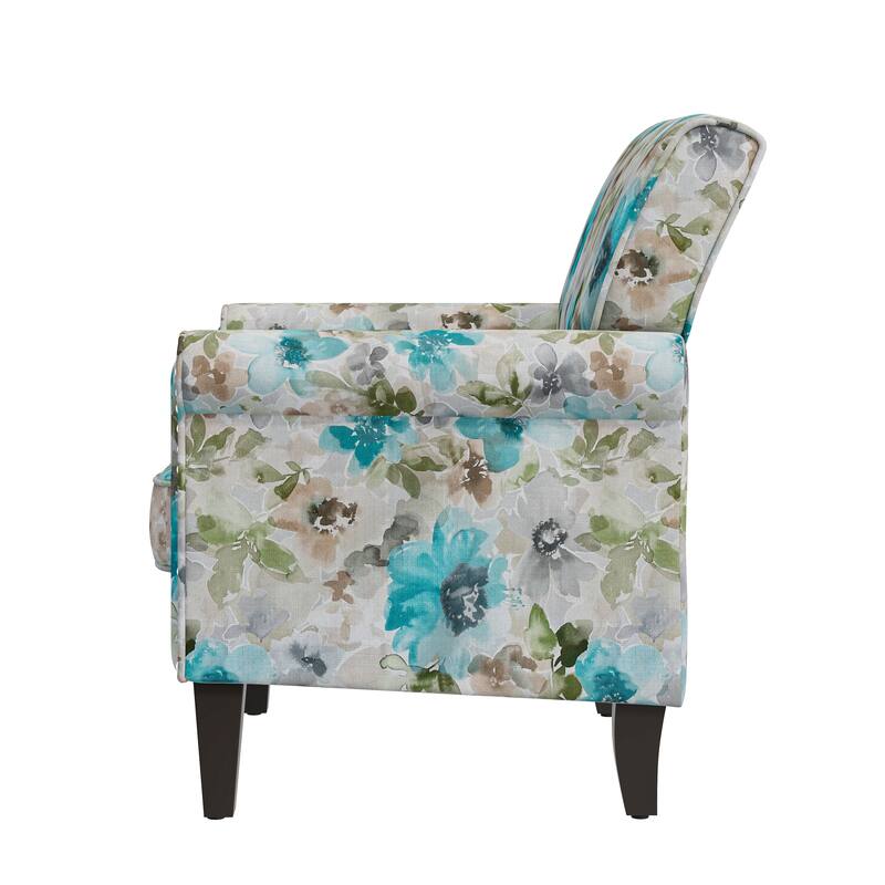 Herve Traditional Rolled Arm Accent Chair with Pewter Nailheads