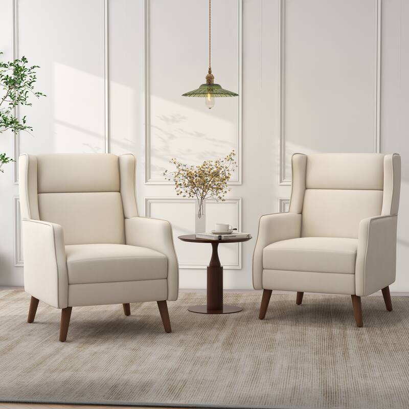 Set of 2 Upholstered Modern Accent Chair Living Room Armchairs