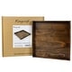 preview thumbnail 52 of 76, KINWELL Square Black Walnut Wood Serving Tray Ottoman Tray with Handles