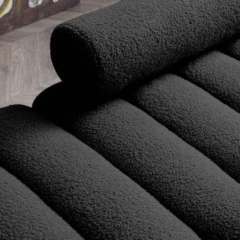 53.2" Wide Modern Bedside Bench Snowflake Fabric Upholstered Twin Sofa