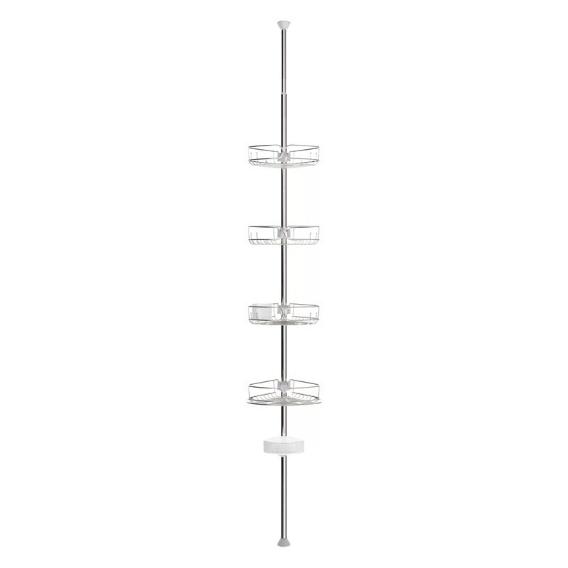Rustproof Tension Pole Shower Caddy with 4 Basket Shelves, 60 to