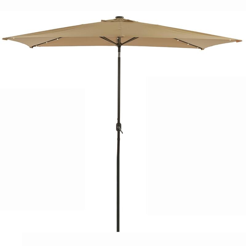 10 ft.LED Aluminum Rectanglar Market Patio Umbrella