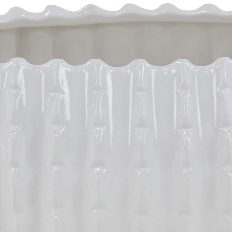 Ceramic Indoor Outdoor Planter - Set of 3 White - Roche River Decor