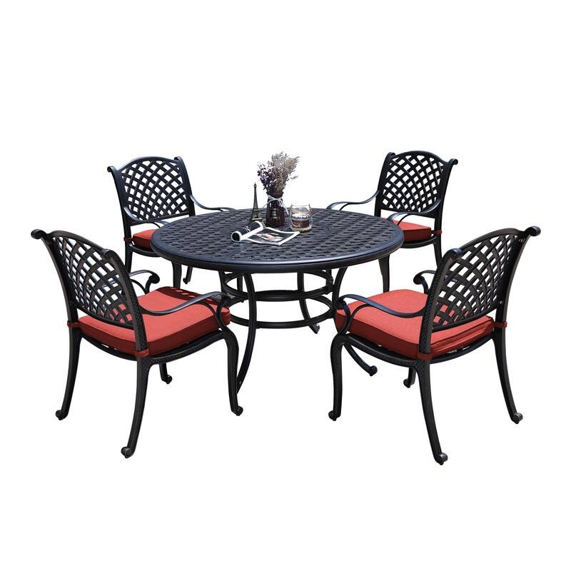 South Ponto 5-piece Aged Bronze Aluminum Round Dining Set by Havenside Home