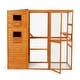 preview thumbnail 1 of 8, Large 4-Tier Cat Enclosure, Outdoor Pet House with Waterproof Roof, Elevated Platforms for Cats and Small Animals Orange
