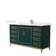 Option Green, Bronze Trim, White Quartz Top