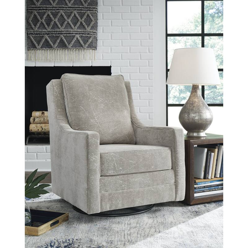 Signature Design by Ashley Kambria Swivel Glider Accent Chair - 30"W x 38"D x 41"H - Pebble