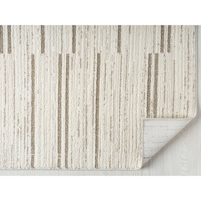 Terra by Obeetee Wilds Broken Stripe Natural Rug