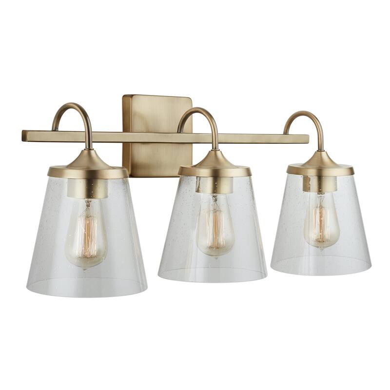 Jayne 3-light Bath/ Vanity Fixture w/ Clear Seeded Glass