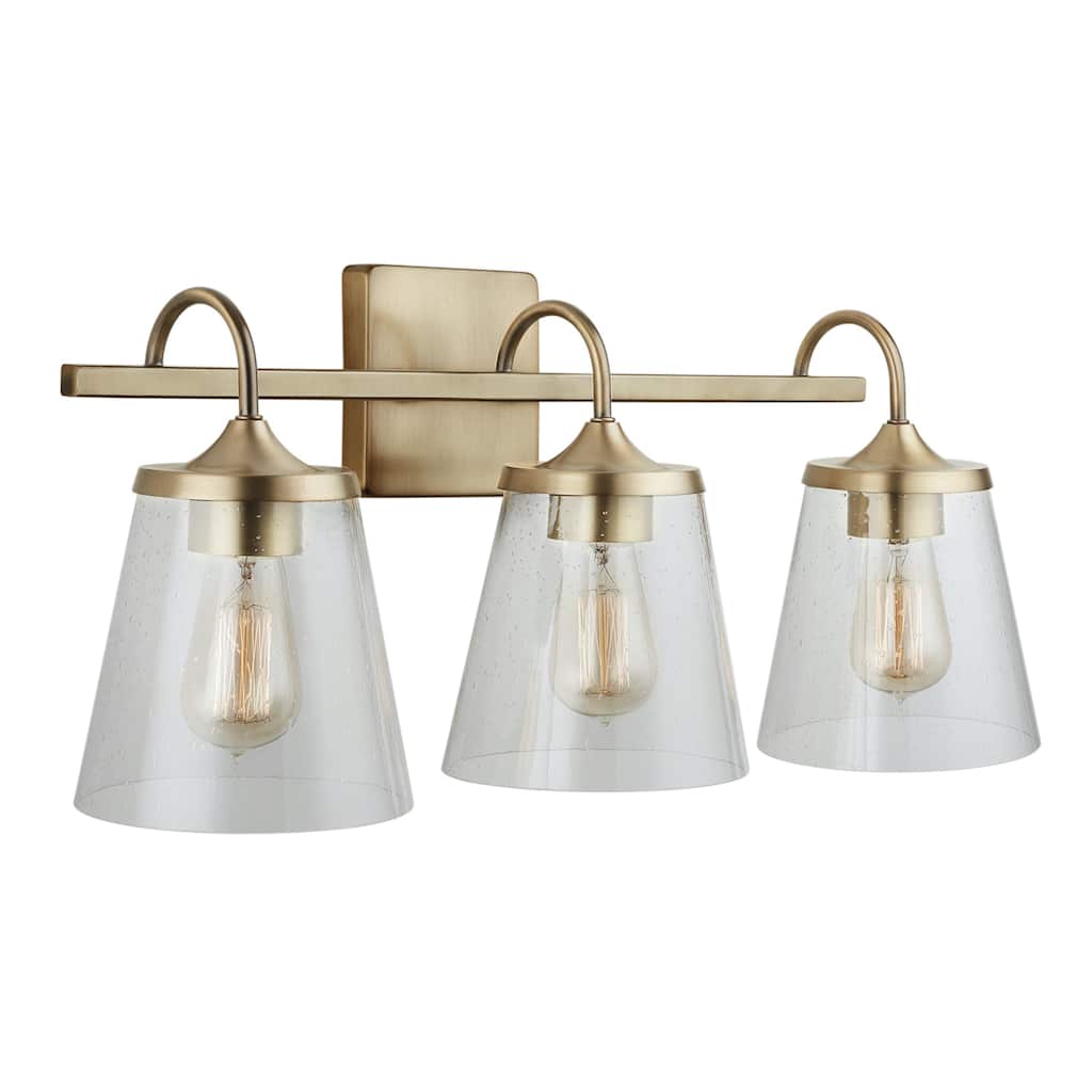 Jayne 3-light Bath/ Vanity Fixture w/ Clear Seeded Glass