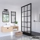 preview thumbnail 2 of 8, Hunter Astwood Bathroom Vanity Light, Clear Cylinder Glass, Damp Rated, Caged - Contemporary, Transitional, Art-Deco