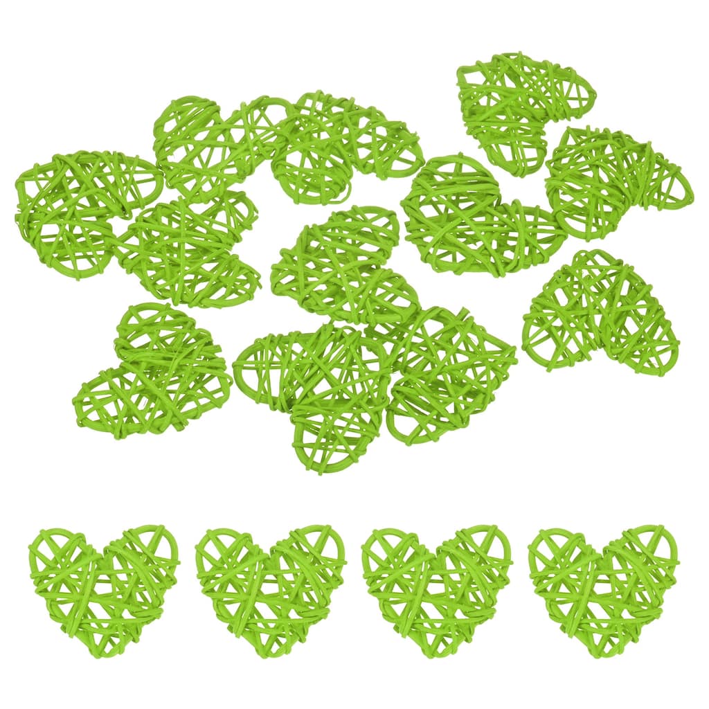 12-Pack Heart Wicker Rattan Balls 2.4 Inch for DIY