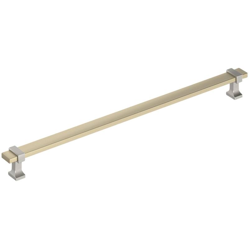 Amerock BP37083 Overton 12-5/8" Center to Center Bar Cabinet Pull - Golden Champagne / Satin Nickel